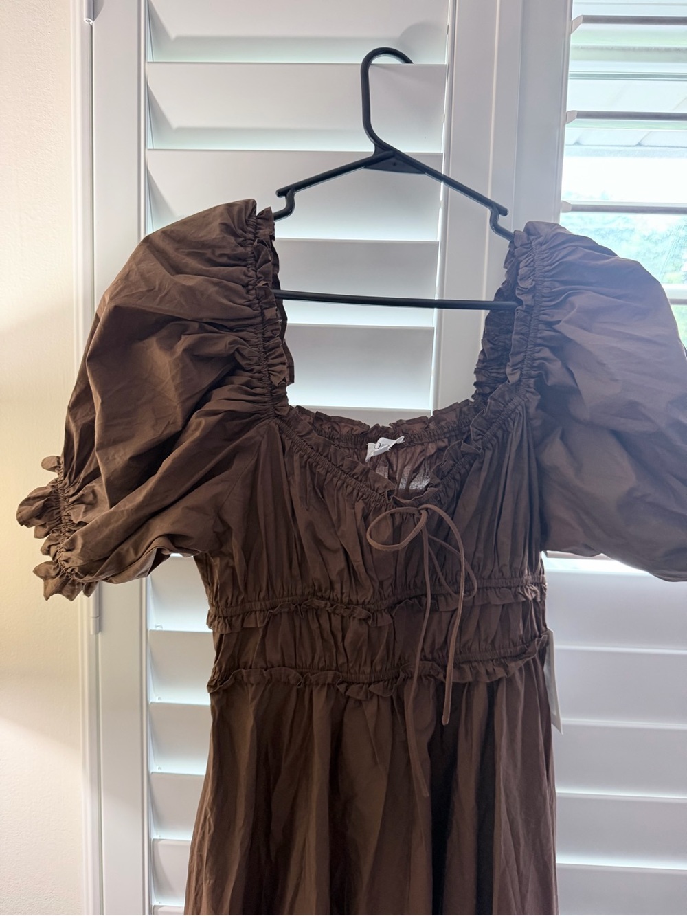 Worth Collective Brown Puff-Sleeve Maxi Dress - Women